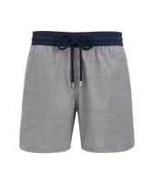 Men Merino Wool Swimwear Super 120's - Vilebrequin x The Woolmark Company Heather grey front view