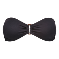 女士 Bandeau 纯色比基尼上衣 Black 正面图