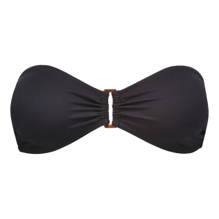 女士 Bandeau 纯色比基尼上衣 Black 正面图