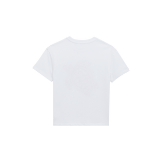 Camiseta de algodón orgánico con estampado Turtle Octopus para niño Blanco vista trasera