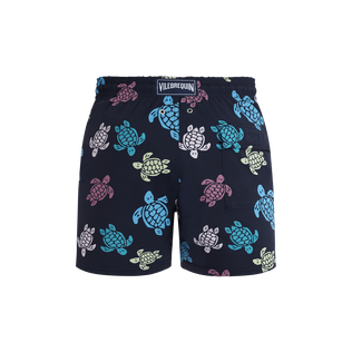 Bañador elástico con estampado Tortues Multicolores para hombre Azul marino vista trasera