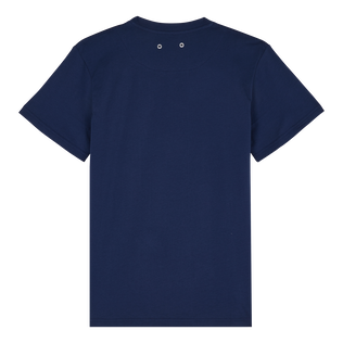 Camiseta de algodón orgánico con estampado French History para hombre Azul marino vista trasera