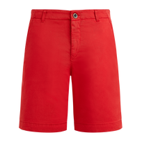 Bermudas de tencel de color liso y acabado satinado para hombre Amapola vista frontal