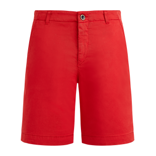 Bermudas de tencel de color liso y acabado satinado para hombre Amapola vista frontal