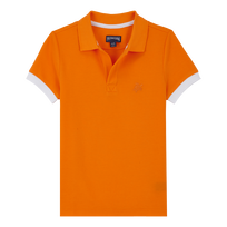 Polo en coton organique garçon uni Carotte vue de face