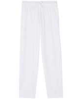 Men Terry Pants Solid White 正面图