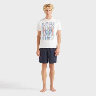 Men Cotton T-Shirt Paris Plage Off white 正面穿戴视图