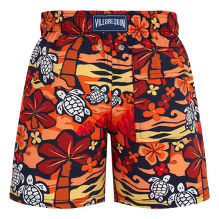 Boys Stretch Swim Shorts Monoi Turtles Apricot back view