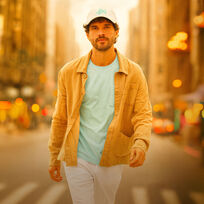 Men Linen Natural dye Look  正面图