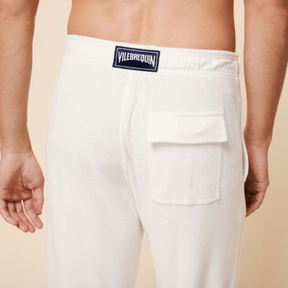 Pantalón liso en tejido terry unisex Blanco tiza detalles vista 5