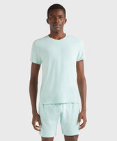 Camiseta de color liso en tejido terry unisex Pacifico vista frontal desgastada
