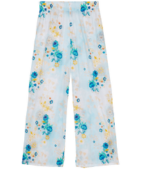 Donna Altri Stampato - Pantaloni donnaa in cotone Belle Des Champs, Soft blue vista frontale