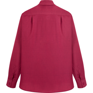 Camisa de lana en color liso para hombre Morado vista trasera