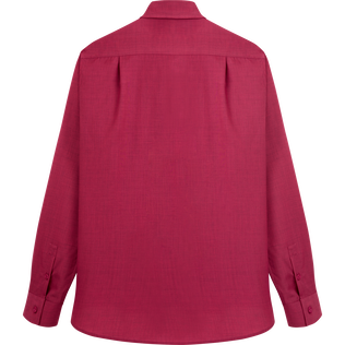Men Wool Shirt Solid Crimson purple back view