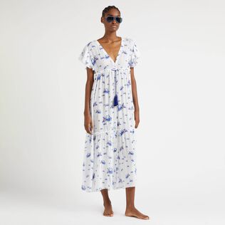 女士 Herbier 长款粘胶纤维连衣裙 Off white 细节视图1