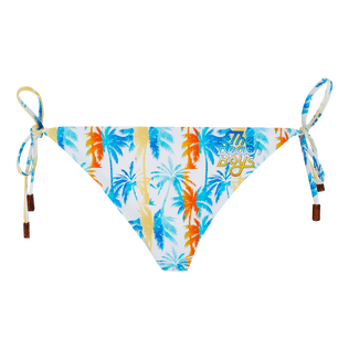 女士 Palms & Stripes 系带比基尼泳裤 - Vilebrequin x The Beach Boys White 正面图