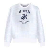 Men Cotton Striped Crewneck Sweatshirt Divine front view