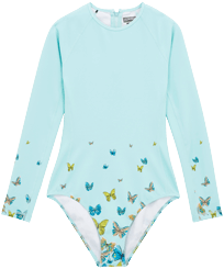 T-shirt anti UV une pièce Manches Longues femme Butterflies Lagon vue de face