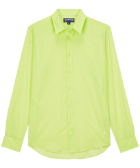 Camisa ligera unisex en gasa de algodón de color liso Coriander vista frontal