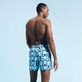 Men Stretch Swim Shorts Poulpes Neon Navy back worn view