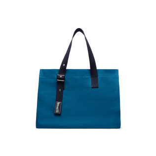 Big Cotton Beach Bag Solid Peacock front view