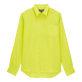 Camisa de lino lisa para hombre Jengibre vista frontal