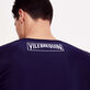 Men Long Sleeves Zipper Rashguard Solid Blu marine dettagli vista 1