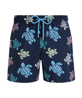 Pantaloncini mare uomo ultraleggeri e ripiegabili Tortues Multicolores Blu marine vista frontale