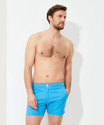 Men Short Flat Belt Stretch Swimwear Prince de Galles Star anise front worn view