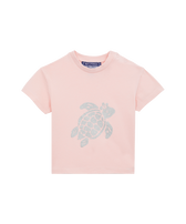 Baby Organic Cotton T-shirt Turtle Silver Peony front view