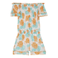 Women Playsuit Iridescent Flowers of Joy- Vilebrequin x Poupette St Barth Terracotta front view