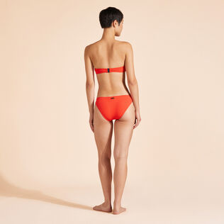 Bas de maillot de bain femme Jacquard Vichy Coquelicot vue portée de dos