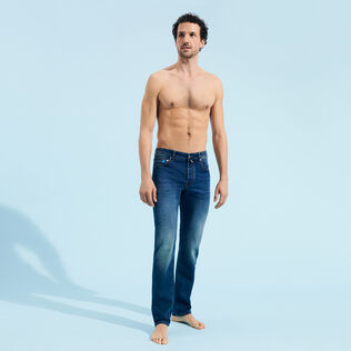 Jeans uomo a 5 tasche in cotone Sud  Med denim w2 vista frontale indossata