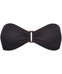 女士 Bandeau 纯色比基尼上衣 Black 正面图