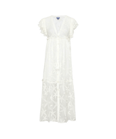 Vestito lungo donna in seta trasparente Starfish Off white vista frontale