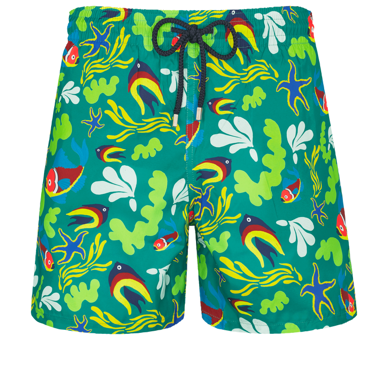 Men Swim Shorts Ultra-light And Packable Naive Fish - Mahina - Green - Size XS - Vilebrequin