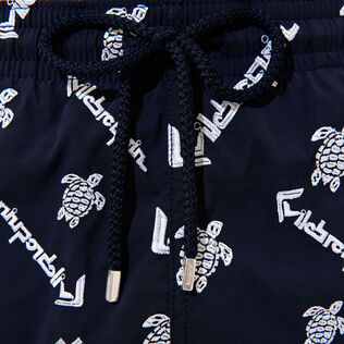 Men Swim Trunks Embroidered Vilebrequin Vilebrequin - Limited Edition Navy details view 3