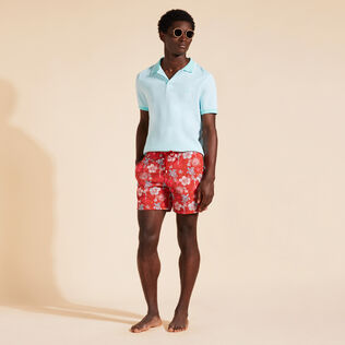 Men Swim Shorts Embroidered Tropical Turtles - Limited Edition Brick 细节视图1