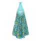 女士 Butterflies 露背长款纯棉连衣裙 Lagoon 后视图