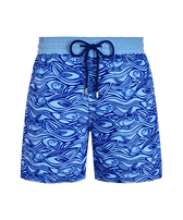 Men Swim Trunks Flocked Aquarium Flax flower front view