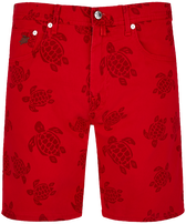 Men 5-Pockets Bermuda Shorts Resin Print Ronde des Tortues Moulin rouge front view