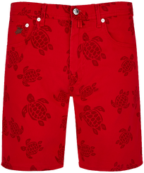 Men 5-Pockets Denim Bermuda Shorts Ronde des Tortues Moulin rouge vista frontale