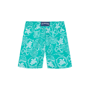 Boys Swim Shorts Oursins Bicolores Disco green back view