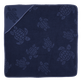 Serviette de plage en Jacquard Tortue bébé uni Bleu marine vue de face