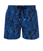 Bañador elástico con estampado Vilebrequin x Hunt Slonem Gershwin para hombre Azul marino vista frontal