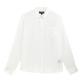 Camicia uomo in lino tinta unita Bianco vista frontale
