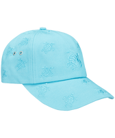 Embroidered Cap Turtles All Over Aquamarin blau Vorderansicht