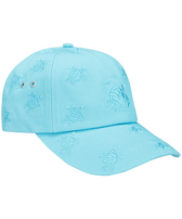 Embroidered Cap Turtles All Over Azure front view