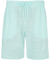 Solid Unisex-Bermudashorts aus Leinenjersey Heather thalassa Vorderansicht