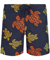 Maillot de bain brodé garçon Ronde des Tortues Bleu marine vue de face